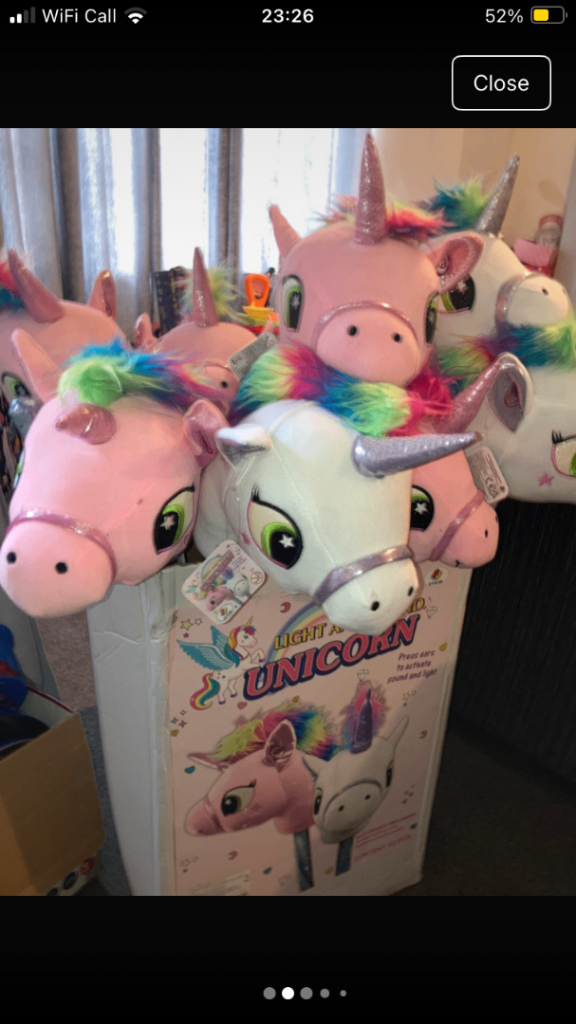 Unicorn on sticks with light and sounds 