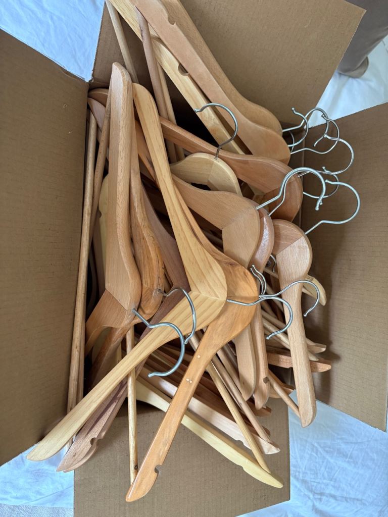 50 wooden coat hangers