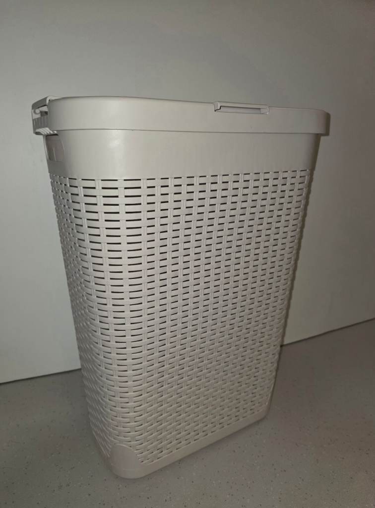 Slimline Faux-Wicker Laundry Hamper