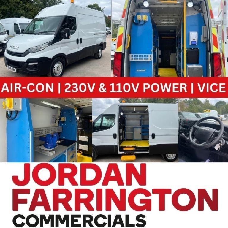 2019 68 reg IVECO DAILY EURO 6 MWB UTILITY SPEC WORKSHOP VAN WITH REAR POWER