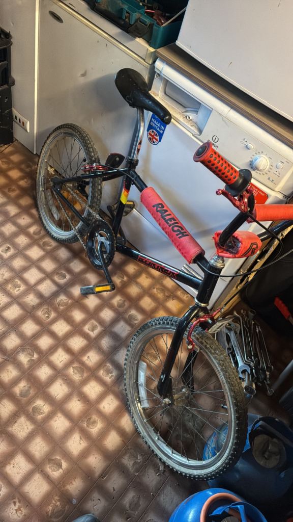Raleigh Burner BMX Bike - Black/Red, Fair Condition