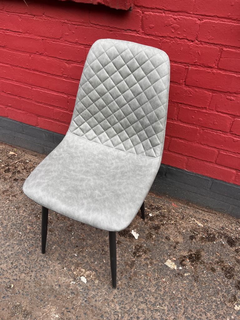 **BRAND NEW** dining cafe restaurant table chairs modern leather grey