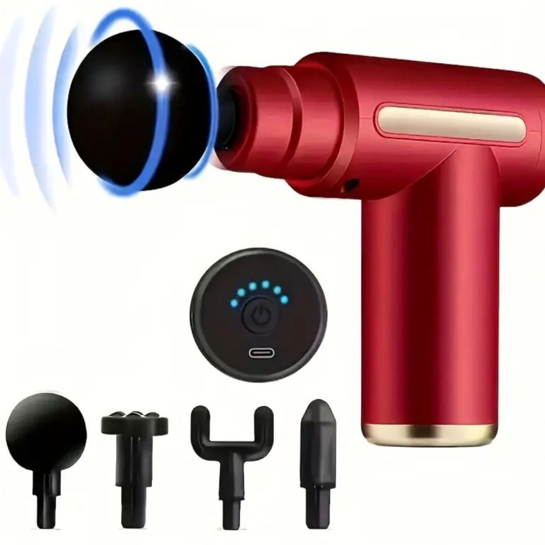 Portable Deep Tissue Massage Gun 4 Massage Heads USB Rechargeable 
