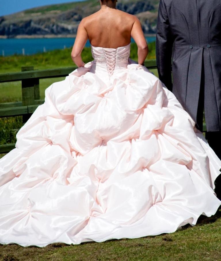 Blush pink wedding dress 