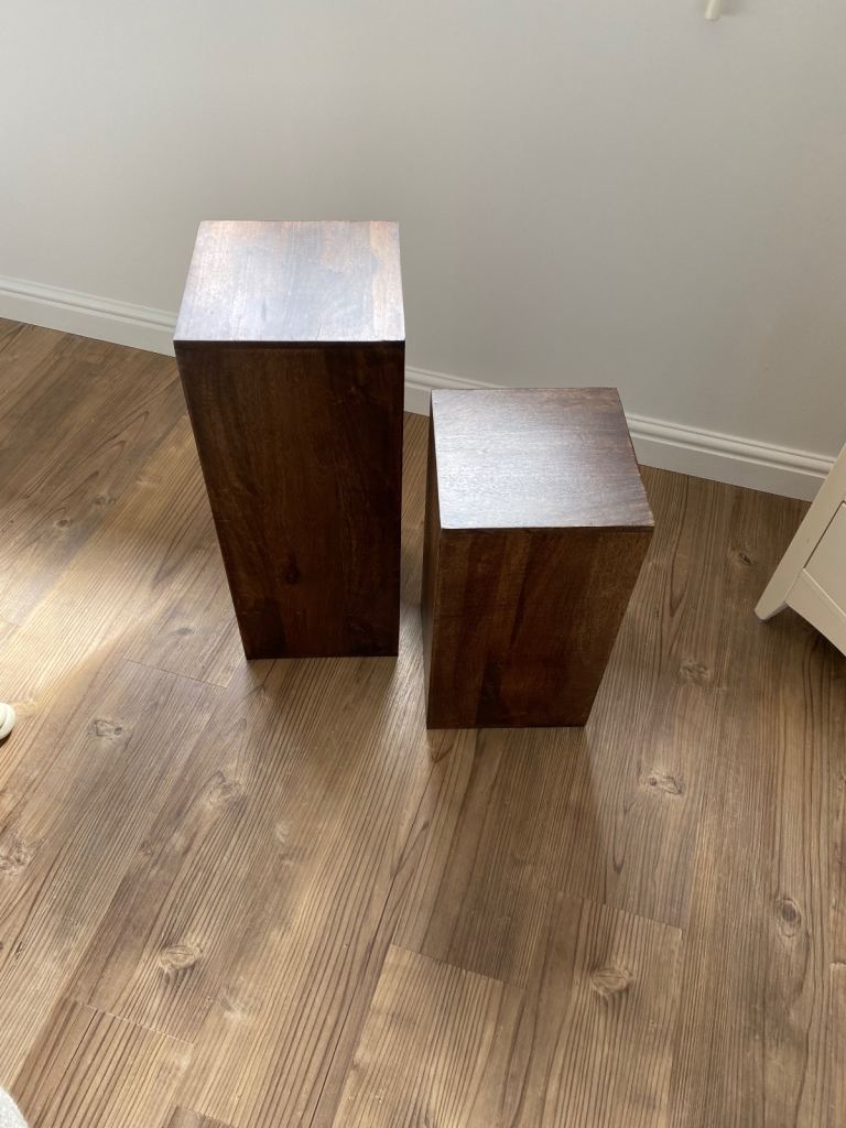 Pedestal side tables 