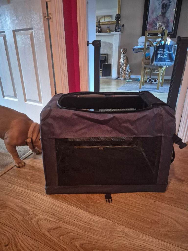 Pets at Home Soft Sided Folding Fabric Dog Crate Grey