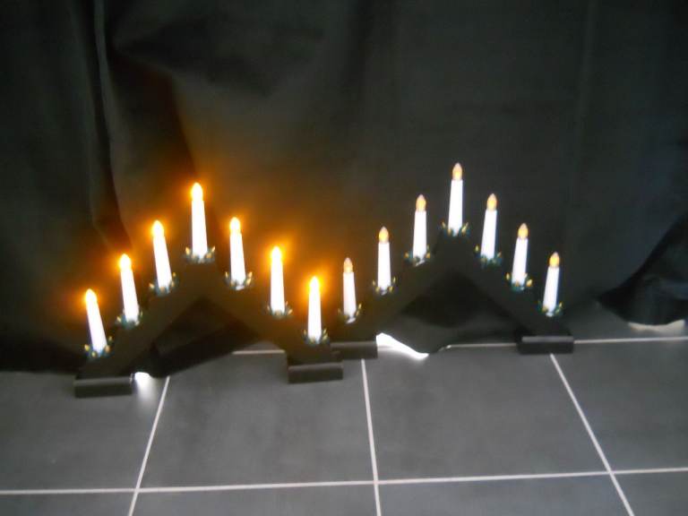 2 Halloween/Christmas Candle Bridge Decoration – Black, Good Condition