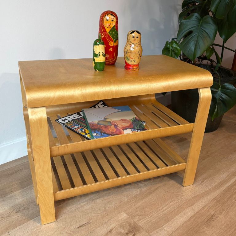 Vintage Scandinavian Ikea Kantra Table / Coffee Table with Magazine Rack Bent Ply