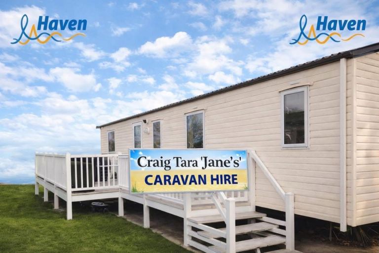 Caravans and lodges for hire at Craig Tara holiday park.