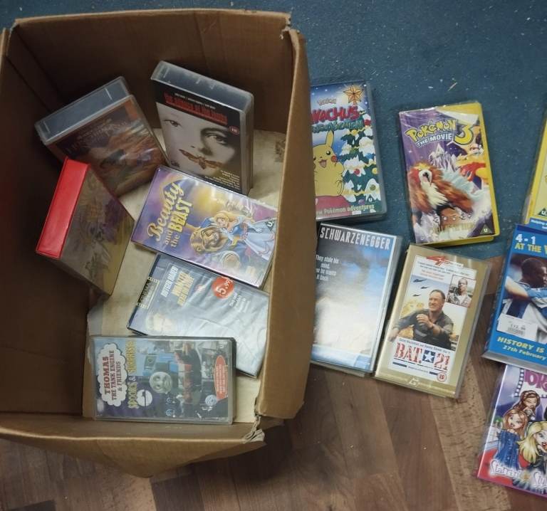 VHS Video Tapes - Kids Films & More - Box Full