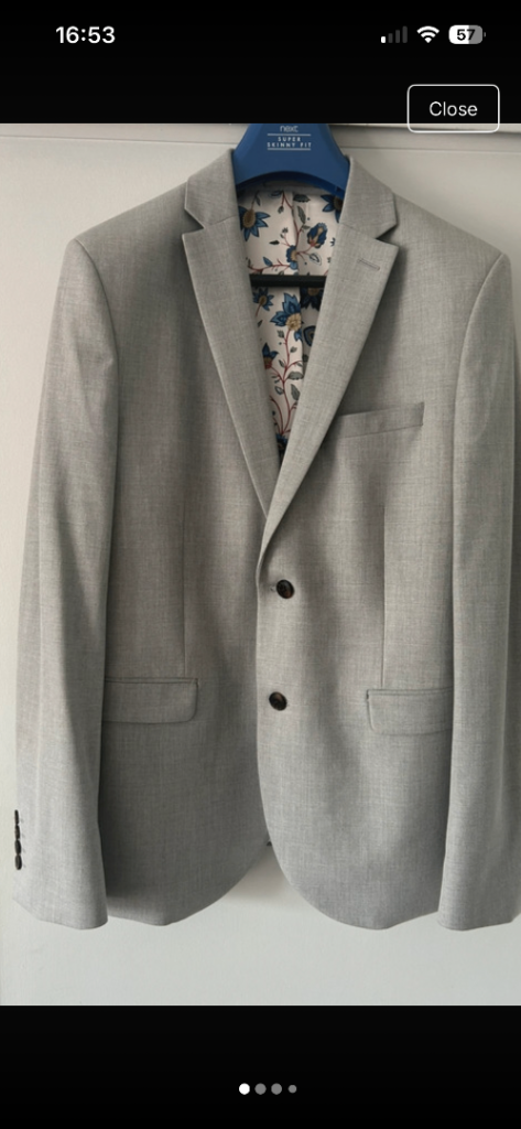 Next Men’s Grey Suit- Skinny Fit