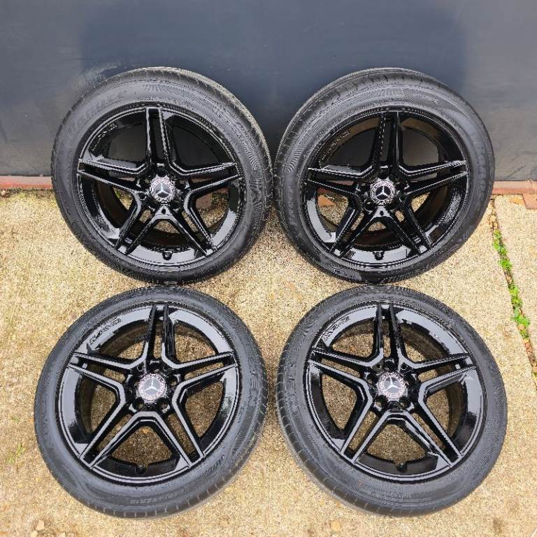Genuine Mercedes C Class AMG 18" Alloy Wheels W205 W204 E W212 BLACK