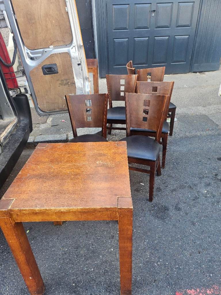 16 Wooden Restaurant Chairs & Matching Tables – Commercial Job Lot