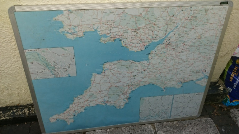 1200 x 900 Retro Laminated MAP/ Noticeboard - Aluminium Frame