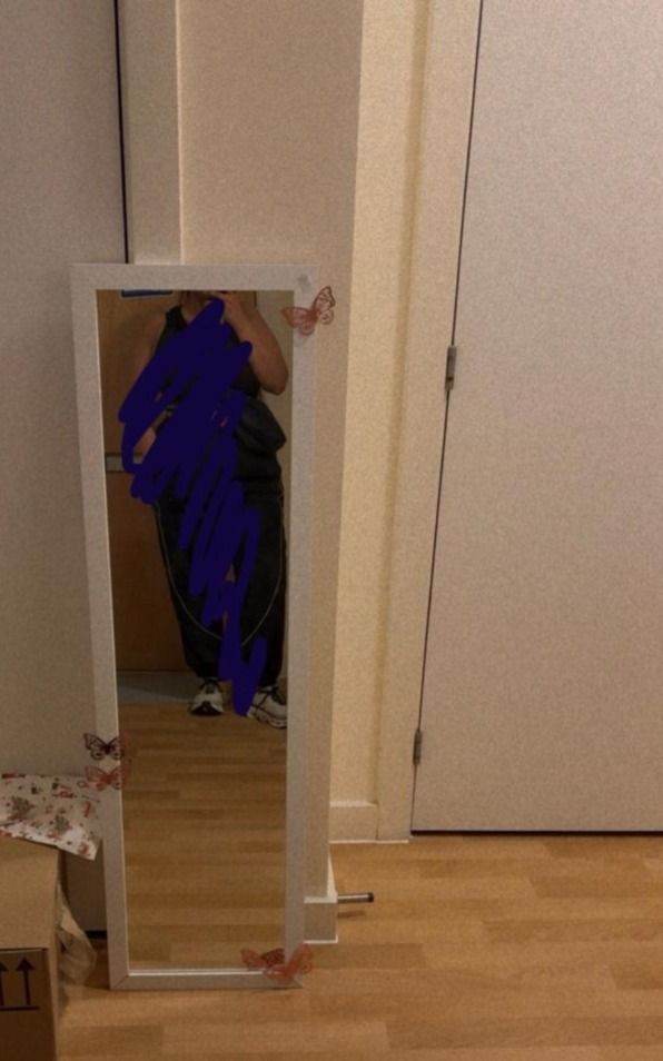 White Full-Length Mirror – Good Condition
