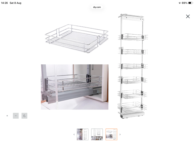 Kitchen Pull-Out Larder Unit Storage Rack