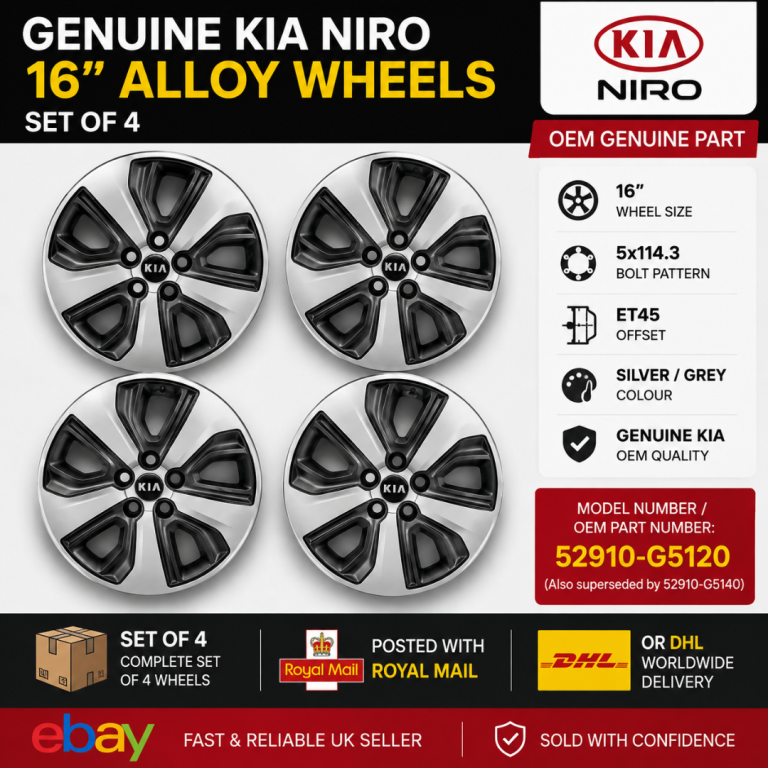 Genuine KIA Niro 16" Alloy Wheels - Set of 4, Silver/Grey