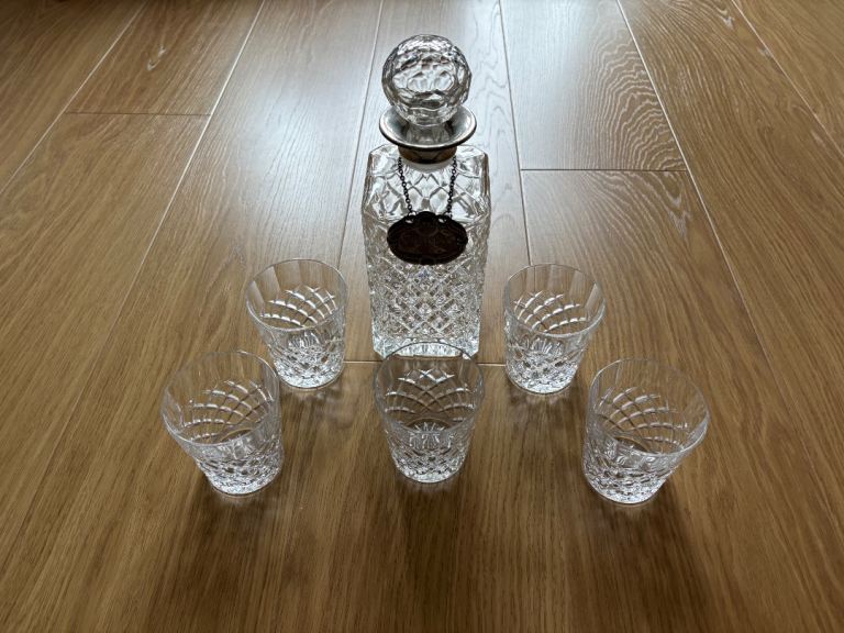 Glass Whiskey Decanter & Glasses