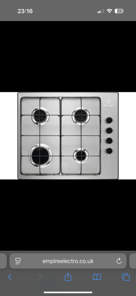 Electrolux 4 burner gas hob 