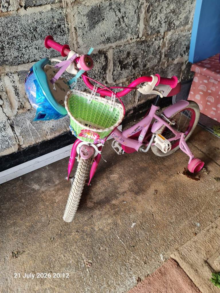  girls bike with stabilisers and basket