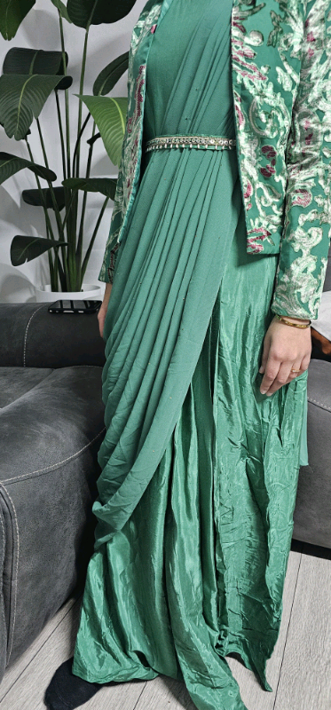 Sari style party wedding maxi dress brand new size small