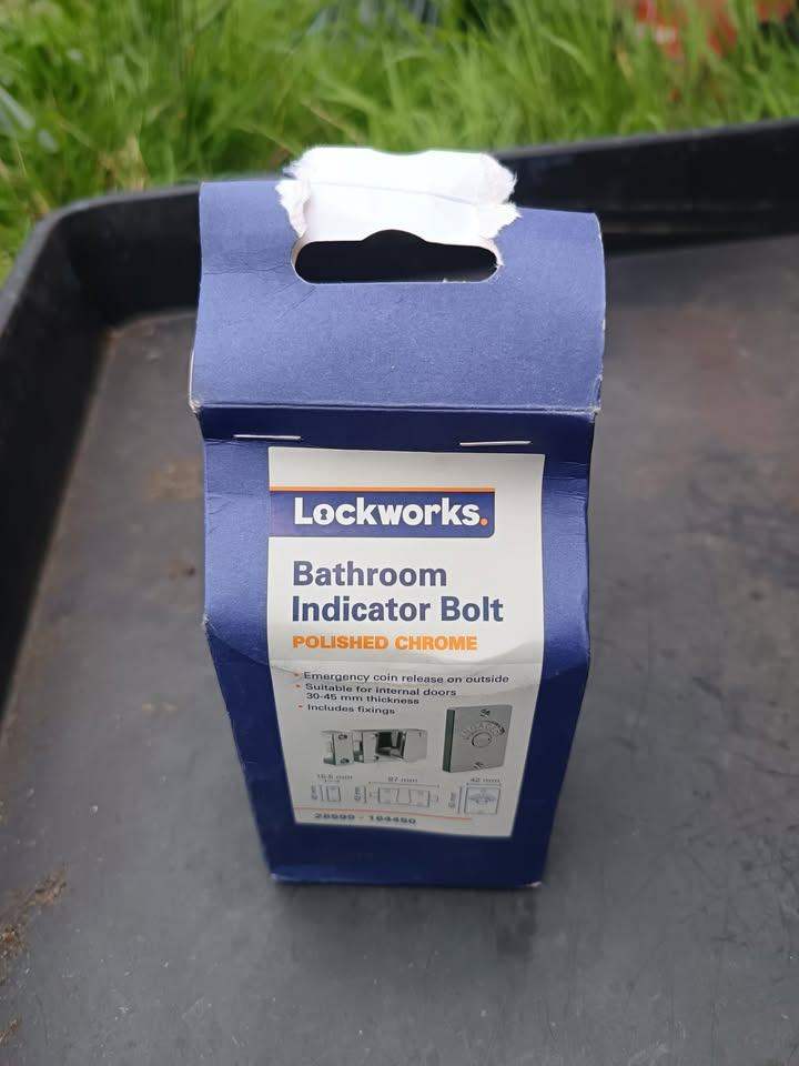 Lockworks Bathroom Indicator Bolt - Polished Chrome, New