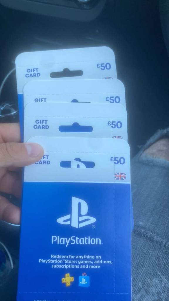 Four PlayStation Store Gift Cards – £50 Each (NEW)