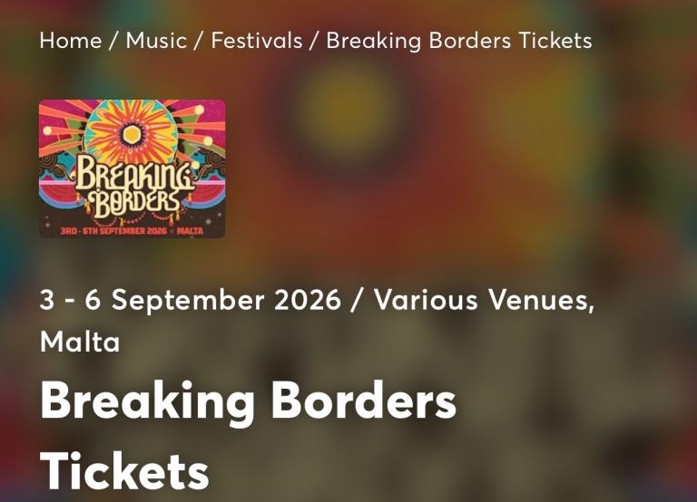 Breaking Borders 2026 Festival - 4 day ticket - Malta 