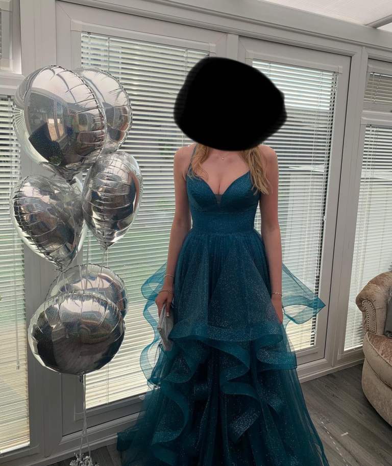 Angel Forever Peacock Blue Prom Dress