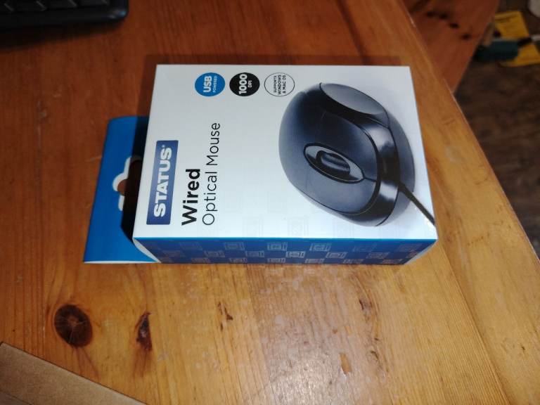 STATUS Wired Optical Mouse – Brand New in Box