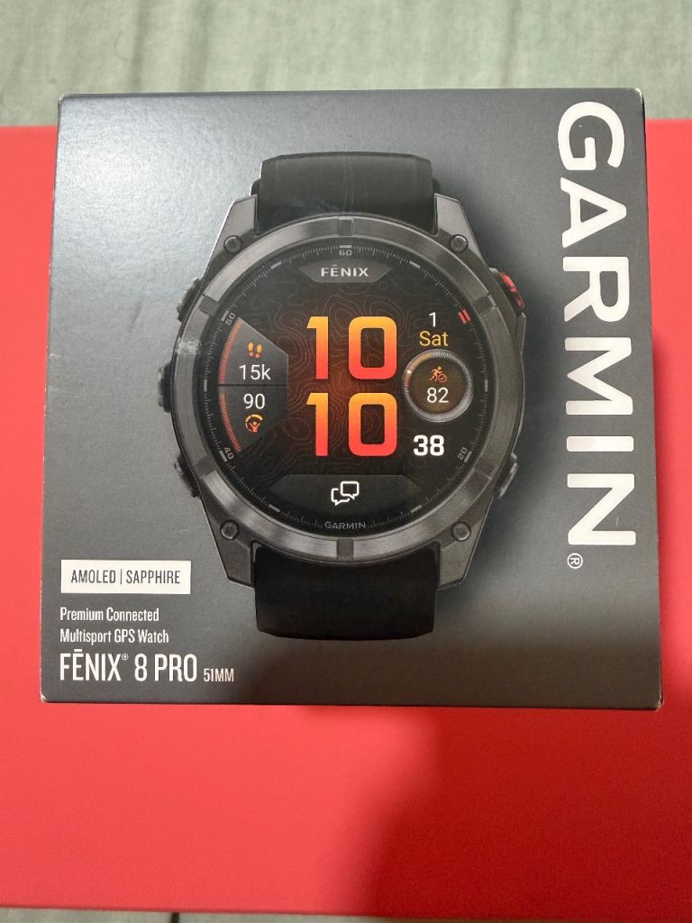 Sealed Garmin Fenix 8 Pro smartwatch 51mm AMOLED Sapphire lens Carbon gray DLC titanium 
