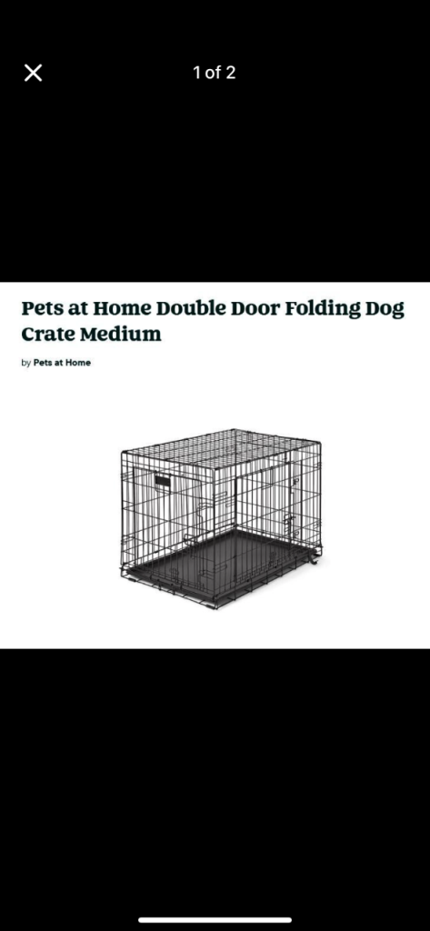 Pets at Home Double Door Folding Dog Crate Medium with cover only a week old