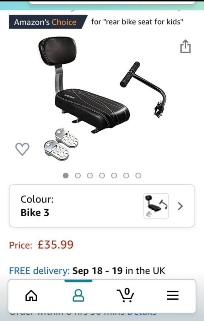 Shayson Bike Back Seat Accessories Set – Child Safety Bicycle Rear Seat