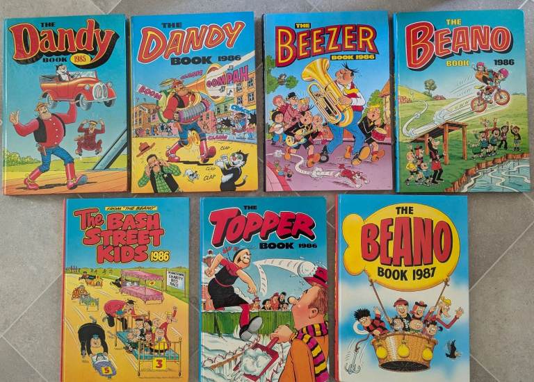Great Condition Vintage Beano Dandy Beezer  7 Annual Book Bundle 1980s
