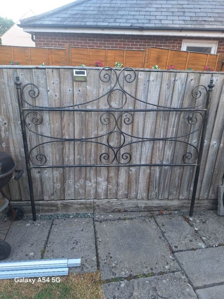 Black Metal Headboard - Double Bed Size, Good Condition