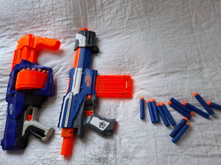 Nerf BUNDLE Surgefire Gun and Alpha Trooper CS12 with Darts Included Working Guns