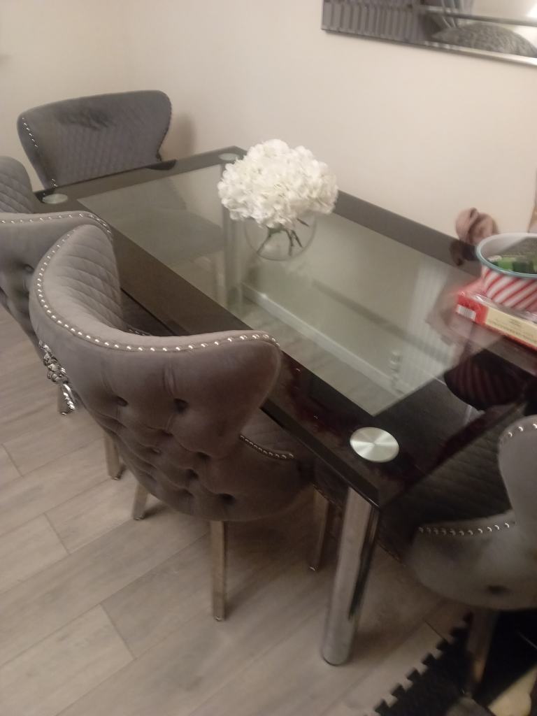 Glass dining table