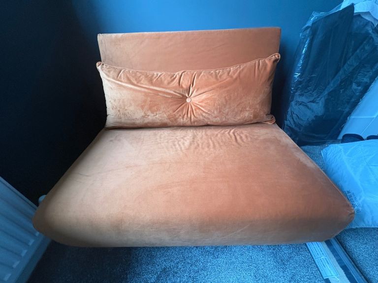 Habitat Roma Velvet Fabric Chairbed - Orange