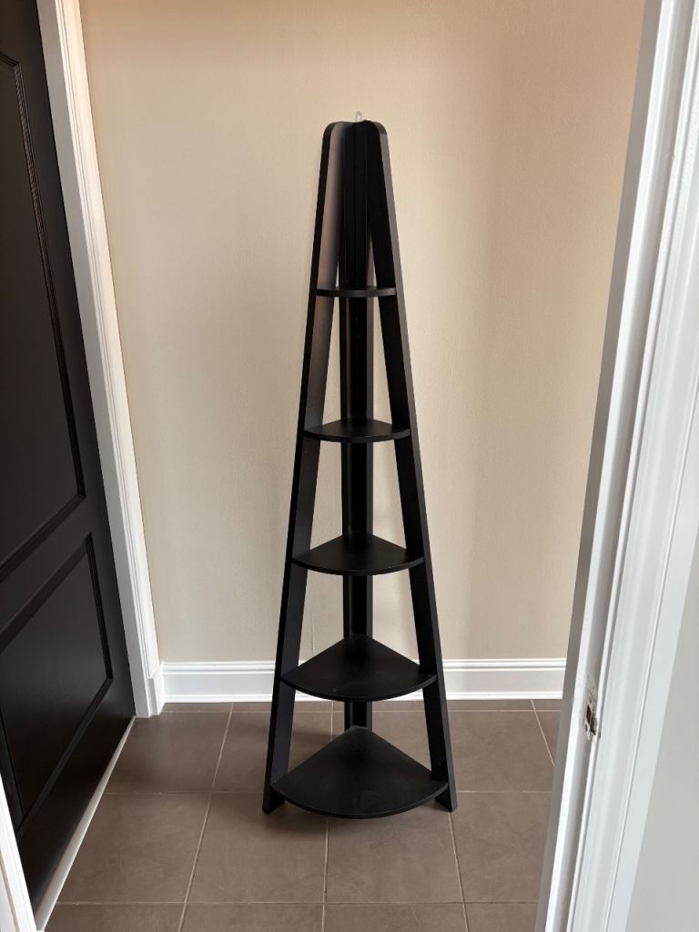Black Corner Bookshelf / Display Unit – Good Condition