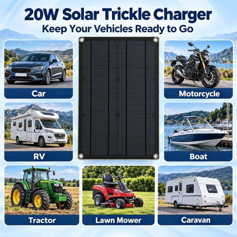 20W 12V Solar Battery Charger & Maintainer 