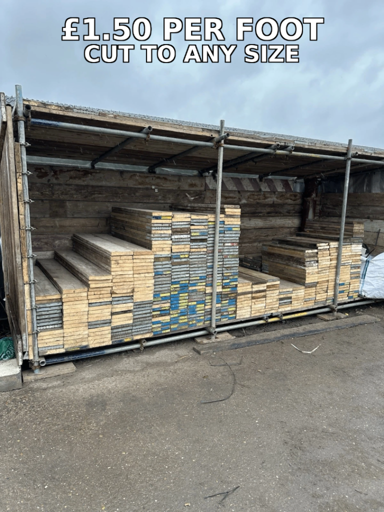 Scaffold Boards £1.50 Per Foot | 1ft–13ft | Cut To Size | DIY Timber (Delivery)