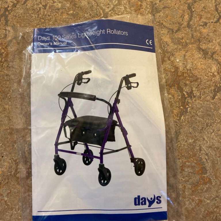Days 100 series Lightweight Folding Four Wheel Rollator Walker new