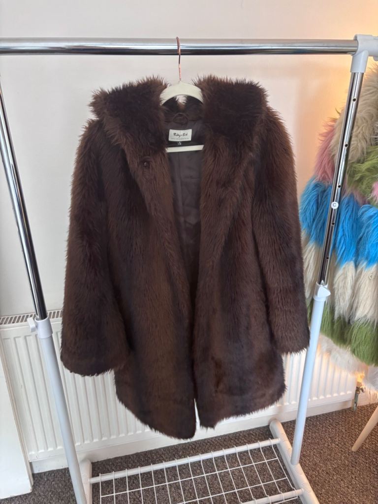 Ruby+Ed faux fur coat with hoodie