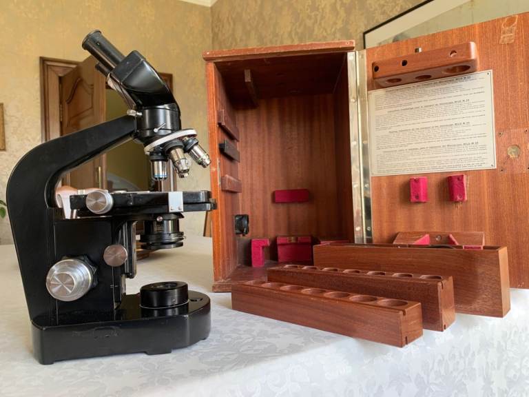 Vintage Wild Heerbrugg M20 Model Binocular Laboratory Microscope - c1980s, Cased