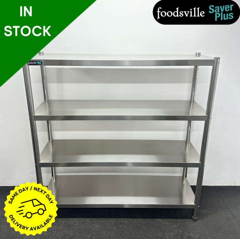 PROFIT NOW, BUY LATER! NEW Foodsville Saver Plus 1500mm Stainless Steel 4 Tier Heavy Duty Shelving