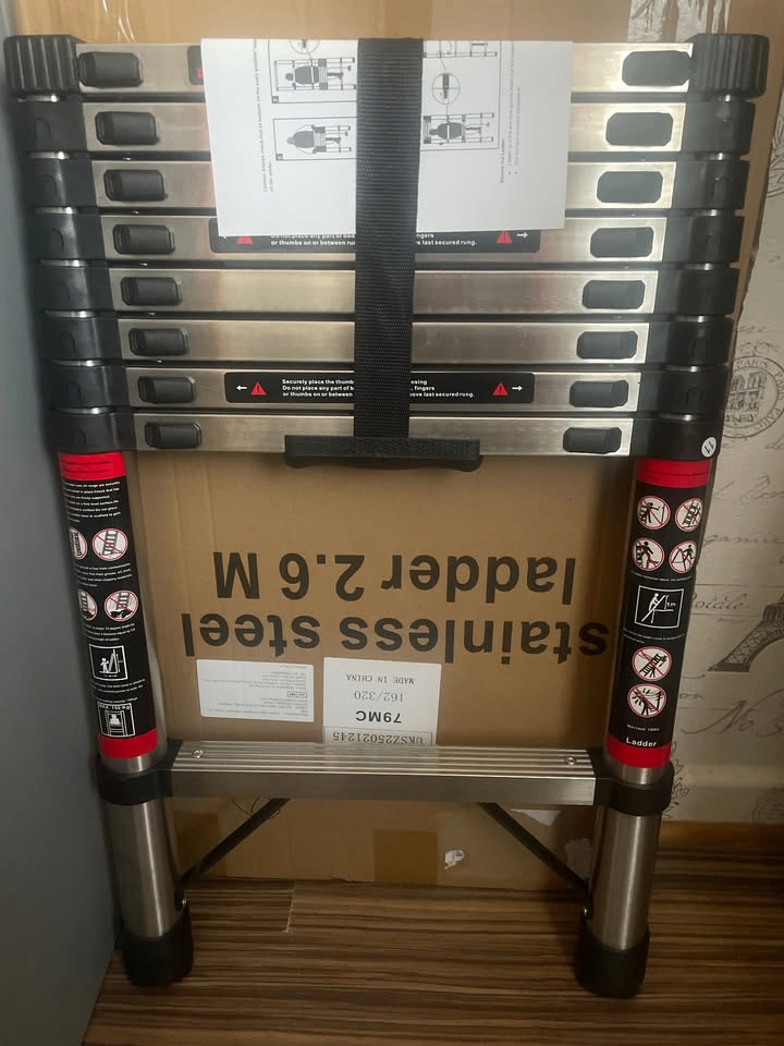 Telescopic Ladder Stainless Steel Extendable Loft Ladder 2.6M