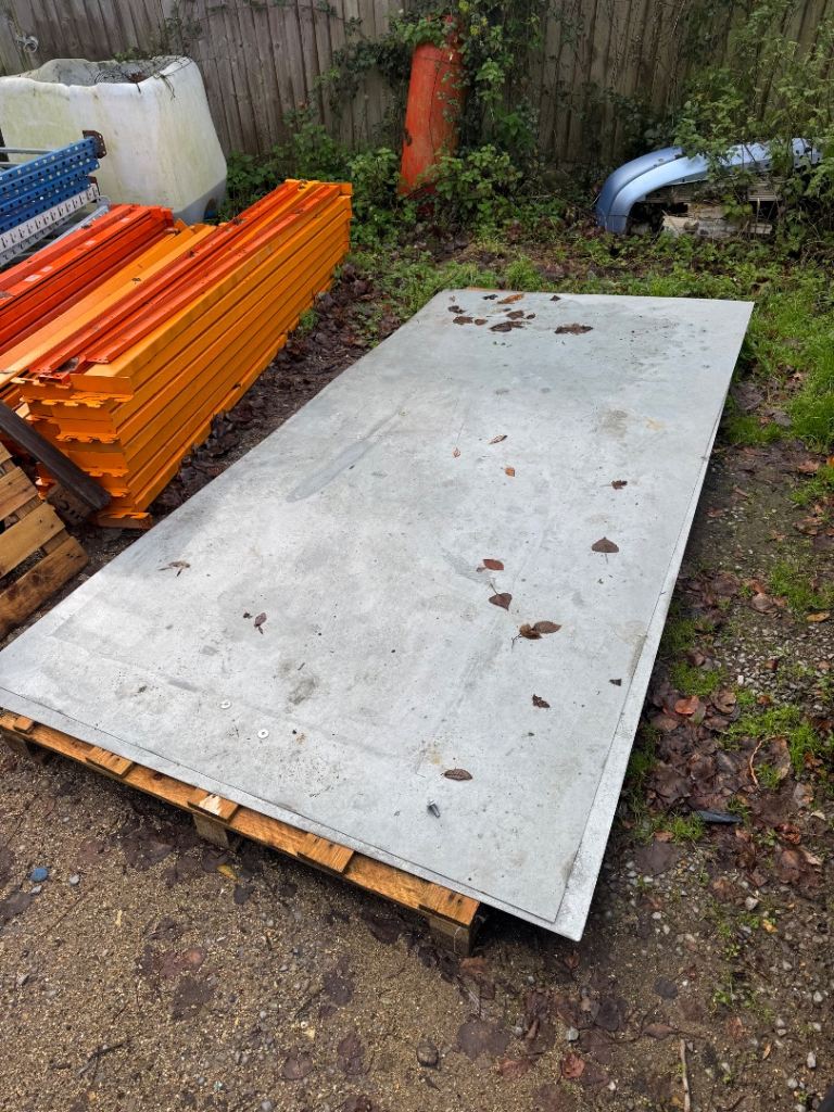 2 sheets of metal galvenised approx 1.8m x 3 m 