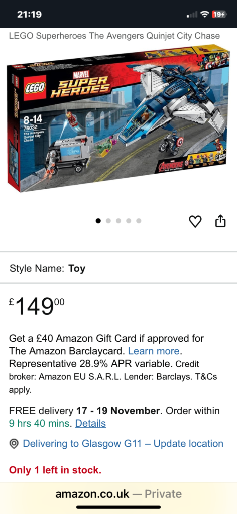 BRAND NEW AND SEALED LEGO Marvel The Avengers Quinjet City Chase 76032