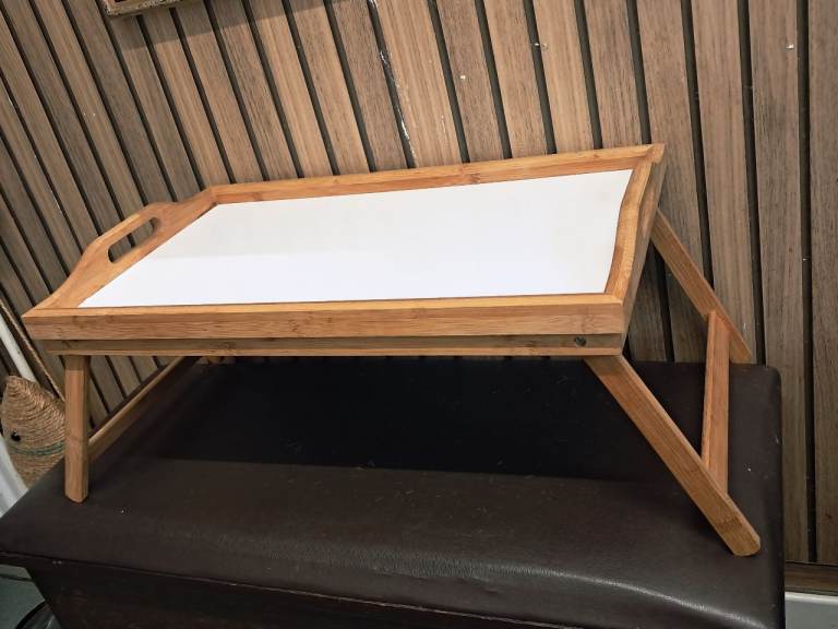 Wooden Bed Tray with Folding Legs – Good Condition