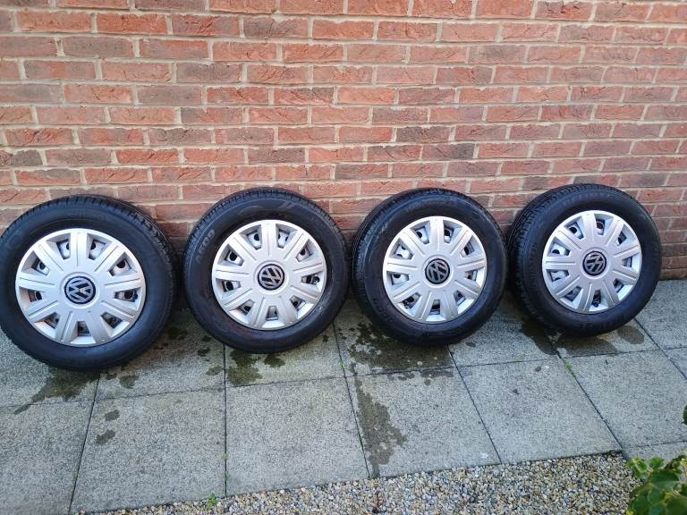 4 VW CADDY 15 inch steel wheels and VW wheel trims